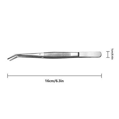 Stainless Steel Tweezers, with Curved Serrated Tip Multipurpose Sewing Machine Tweezers Forceps for Craft Repairing (5PCS) - size: 5 Count (Pack of 1)