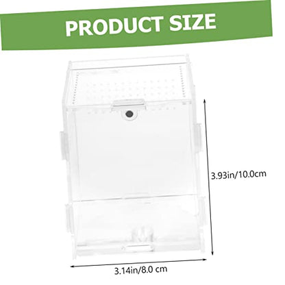 BESPORTBLE Clear Acrylic Reptile Breeder Box with Ventilation Transparent Terrarium for Spiders Geckos and Pets Reptile Feeding and Storage Case - size: 10x8cm