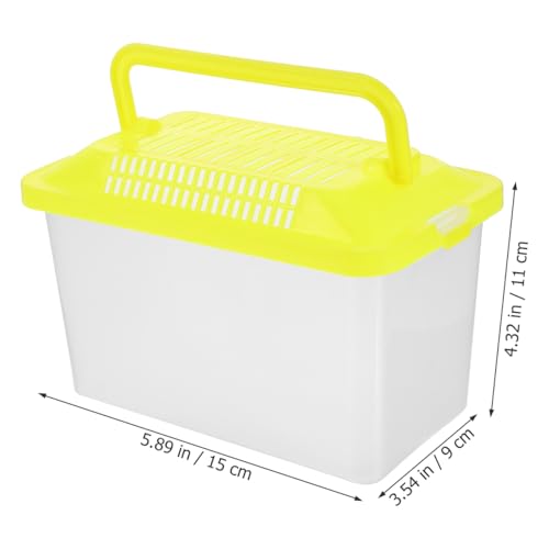 Toddmomy Portable Fish Tank Handheld Aquarium with Handle Transparent Turtle Box for Reptiles Tortoises and Small Pets Plastic Pet Hamster Box 5.90 X 4.33 X 3.54 in - size: 15x11cm