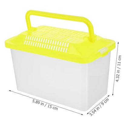 Toddmomy Portable Fish Tank Handheld Aquarium with Handle Transparent Turtle Box for Reptiles Tortoises and Small Pets Plastic Pet Hamster Box 5.90 X 4.33 X 3.54 in - size: 15x11cm
