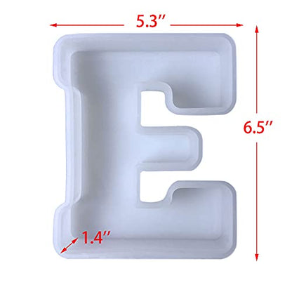 6 inch 26 Pack English Alphabet Silicone Letter Mold - Capital & Large Letter Resin Casting Mold - color: letter-6inch-26-pack