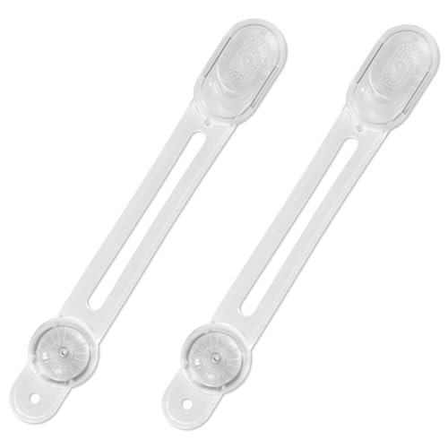 2pcs Reptile Terrarium Lock for Sliding Door, Adhesive Bearded Dragon Tank Safety Lock No Drill Multi-Purpose Reptile Enclosure Cage Reinforcement for Corners Cabinet Draws (Clear)