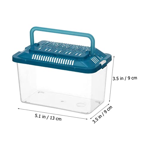 Plastic Turtle Fish Tank Pet Fish Tank Small Aquarium Plastic Aquarium Habitat Acrylic Reptile cage reptisoil terrariums Handheld Feeding Box Household - size: 13x9cm
