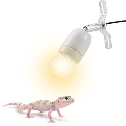 Reptile Lamp Socket, Adjustable Heat Light Holder, Habitat Heater, 360¡ã Rotating E27 Socket with Switch, for Reptile Basking Lamp Base Stand in Aquarium, Turtle, Lizard, Snake Enclosures