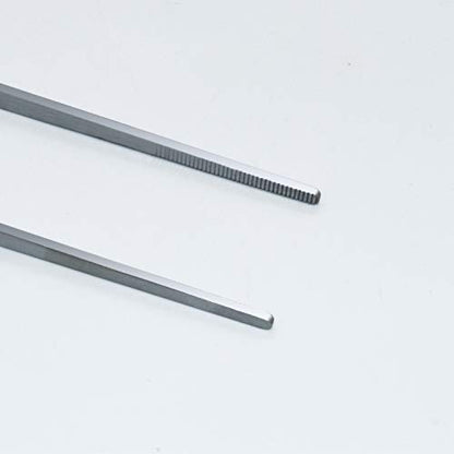 Stainless Steel Polished Extra-Long 15 inch Tongs Tweezers with Precision Serrated Tips for Garden, Kitchen, Indoor & Outdoor - size: 15 inch Straight (1 PCS)