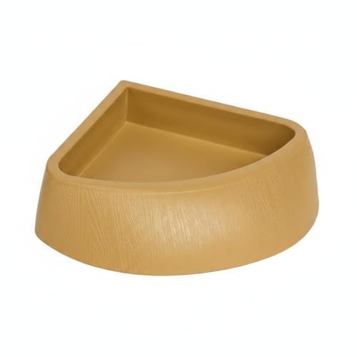 Gralara Tortoise Water Basin Versatile Reptile Feeding Dish Effortless to Clean Reptile Corner Bowl for Vivarium, Brown Yellow - color: Brown Yellow