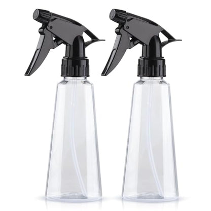 Spray Bottles 2 Pack 9.4 oz Plastic Refillable Water squirt bottle | Empty Spray Bottles Leak Proof Adjustable Fine Mist Spray Bottle for Plants, Cleaning, Hair, Pet