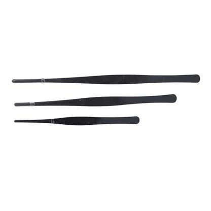 TOPINCN Reptile Feeding Long Tongs, Prevent Slip Stainless Steel Reptile Feeding Tweezers Set Easy Cleaning for Snake (Straight)