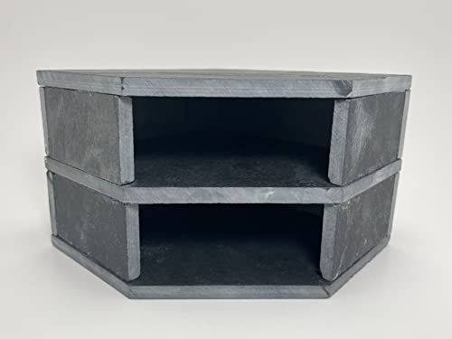 TheFrogHouse Slate Stone Reptile Double Hide 6x6x4.5 Natural Cave Decor
