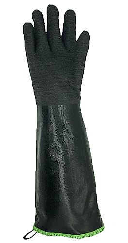 Oil Shield, 18" High Temperature,100% Neoprene Glove, Size Small, Black - size: Small