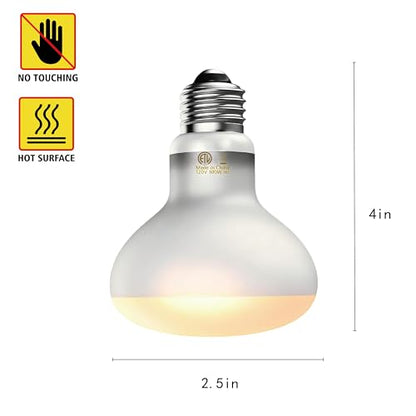 100W Reptile Heat Lamp Bulbs, 2-Pack Basking Spot Light for Bearded Dragon, Lizard, Turtle, Snake – Simulates Natural Sunlight for Amphibian Terrariums & Reptile Habitats