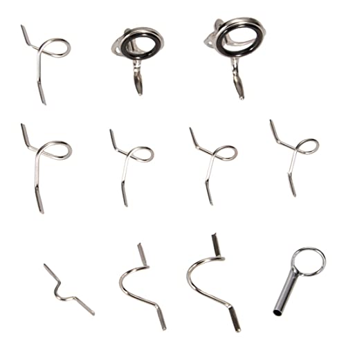 Fly Rod Guides Set, Hard Snake Ring Hook Keeper Fishing Rod Guide Tip Repair Kit Cases & Tubes