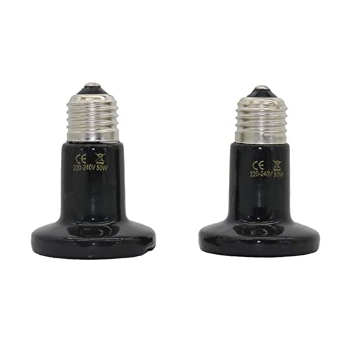 10 Pcs 25W 50W 75W 100W E27 Pet Heating Light Pet Brooder Lamp Mini Infrared Ceramic Heat Bulb Black for Reptile(50W) - color: 50W