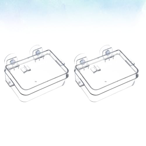 Balacoo 2pcs Reptile Feeding Bowl Anti-Escape Design with Suction Cups Reptile Food and Water Dish for Lizards and Amphibians Terrarium Supplies