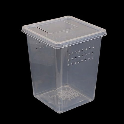 Small Reptile Breeding Box for Reptiles Small Snake Turtle Spiders Geckos Frogs Breeding Box Case Feeding Hatching Container Transparent(C) - style: C