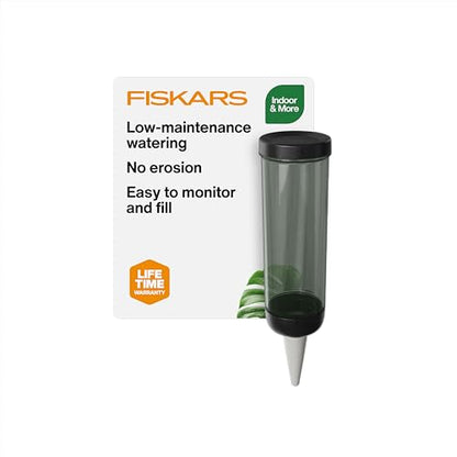 Fiskars Watering Spike for Indoor Plants, Self-Watering Device to Water Plants While Away, Continuous Hydration for Care on Vacation & Travel, Porous Ceramic Cone Stake for Slow Release, 11.75 oz - size: Watering Spike