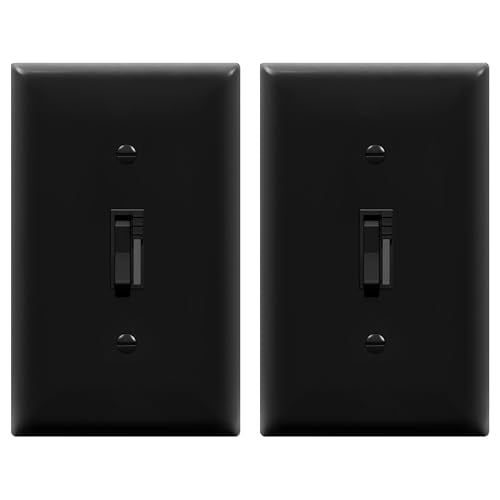 TG Digital Toggle Dimmer Light Switch for Dimmable LED, CFL and Incandescent Light Bulbs, Single Pole/ 3-Way, Wall Plate Included, UL Listed, 2 Pack, Black - color: Black