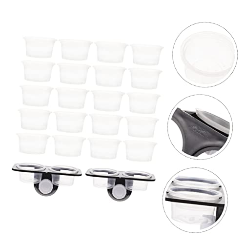 VANZACK 2-Piece Gecko Feeding Ledge Set Sucker Design Reptile Water Dish Feeding Bowl for Tank Accessories Suitable for Chameleons and Other Reptiles Random Color