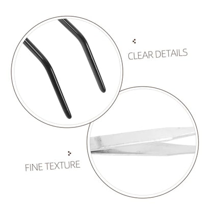 Homoyoyo 2pcs Reptile Tweezers Feeding Tongs Long Snake Feeding Tweezers Curved Heavy Duty Stainless Steel Feeding Tongs Snake Pet Supplies