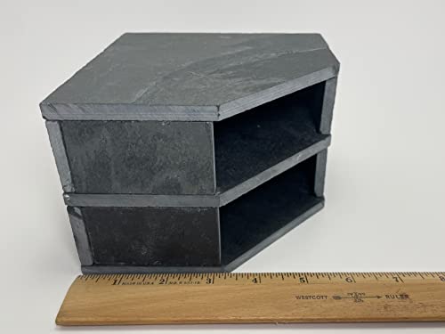 TheFrogHouse Slate Stone Reptile Double Hide 6x6x4.5 Natural Cave Decor