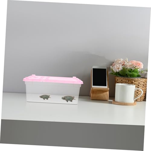 Mikikit 2pcs Breathable Reptile Feeding Box Portable Habitat Ventilation Design for Pet Observation and Temporary Transport for Pet Feeding and Hatching