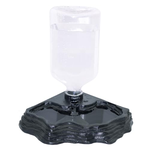 17oz Terrarium Tank Reptile Food Feeders Bowl, Water Feeder Automatic Water Dispenser Waterer Feeding Accessories, for Geckos Lizards Turtle Bearded Dragons - Black - color: Black