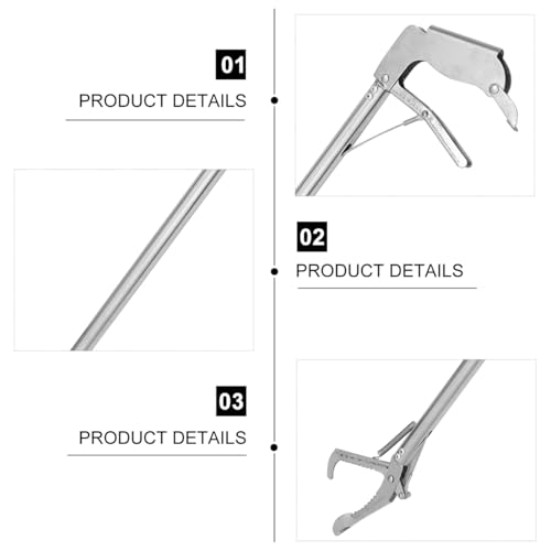 Totority Stainless Steel Snake Grabber, 30-Inch Folding Capture Clamp with Lock, Lightweight and Multi-Functional for Home Use, Silver