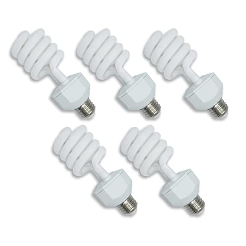 lumenivo UVB Reptile Light 23W 10.0 Desert Terrarium UVB Bulb for Bearded Dragon, Dwarf Monitors, Veiled Chameleons - Simulates UVB from The Sun to Help in Calcium Absorption - 120V - 5 Pack - color: Uvb 10.0, size: 5 Count (Pack of 1)