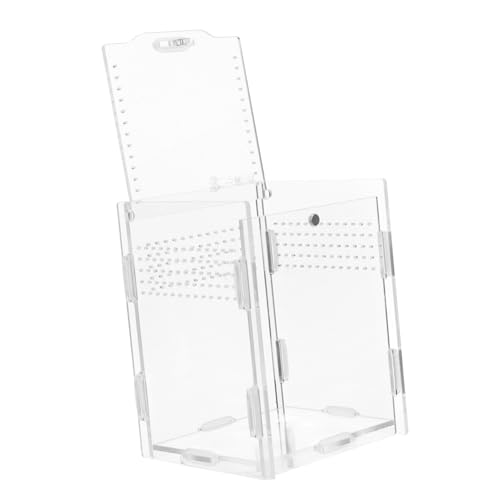 BESPORTBLE Clear Acrylic Reptile Breeder Box with Ventilation Transparent Terrarium for Spiders Geckos and Pets Reptile Feeding and Storage Case - size: 10x8cm