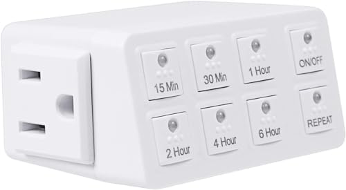 BN-LINK Indoor Countdown Timer with Repeat Function, Heavy Duty Accurate Compact Size for Charger Vacation Security, 3-Prong Grounded Outlet, 15A/1875W ½ HP ETL Listed - style: 1 Pack