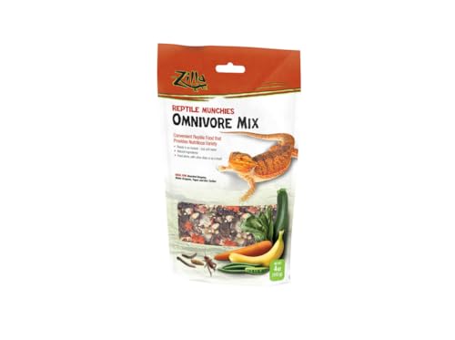 3 PACK ZILLA FREEZE DRIED REPTILE MUNCHIES OMNIVORE MIX 4 OZ (3 BAGS FOR A TOTAL OF 12 OZ OF FOOD!)