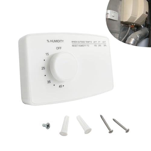 Humidistat Switch 4655, Manual Digital Control for Whole-House Duct or Wall Mounted Humidifier, 24VAC, White