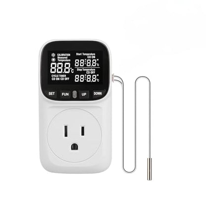 Digital Temperature Controller, Plug in Thermostat Outlet, 1800W 15A 6 Modes Temperature Heating Cooling Controller Socket for Indoor, Reptiles, Greenhouse