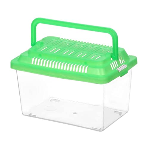 Plastic Turtle Fish Tank Pet Fish Tank Small Aquarium Plastic Aquarium Habitat Acrylic Reptile cage reptisoil terrariums Handheld Feeding Box Household - size: 13x9cm