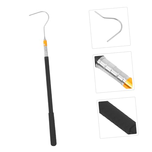 HANABASS 1.5m Telescoping Snake Hook with Adjustable Stainless Steel Snake Handling Tool for Safe and Efficient Capture of Various Portable Reptile Accessory