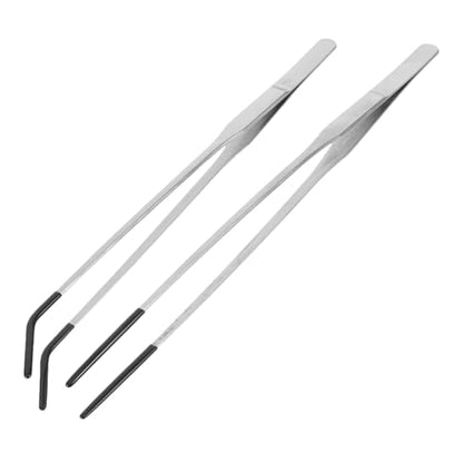 Angoily 2pcs Stainless Steel Reptile Feeding Tongs Non Slip Tweezers with Rubber Tips for Gentle Feeding of Snakes Lizards and Turtles Durable Portable for Terrarium Accessories