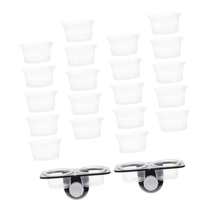 Happyyami Large Reptile Water Dish Gecko Feeder with Double Cups Reptile Feed Platform Random Color