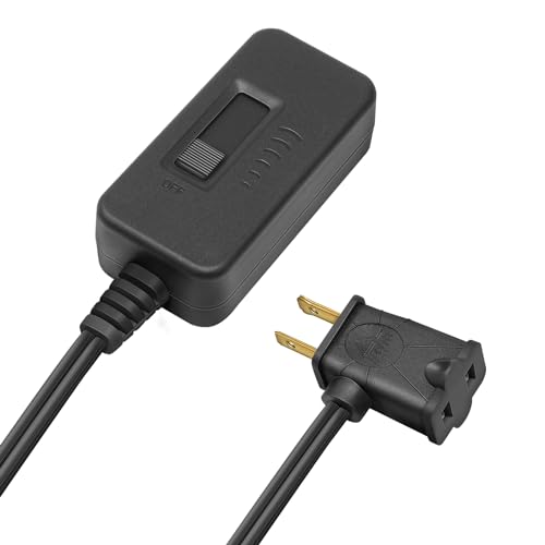 DiCUNO Table-Top Plug in Lamp Dimmer Switch for Table/Floor Lamps, UL Listed, Slide Control, Works with 100 Watt Dimmable LED/CFL and 300 Watt Incandescent/Halogen,3.3ft Cord, Black, 1-Pack - color: Black, size: 1-Pack