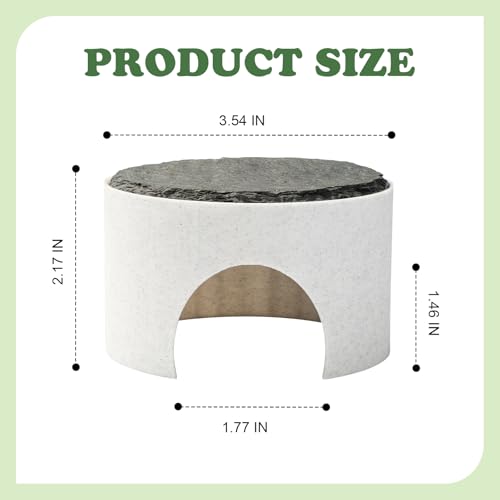 Basking Platform for Bearded Dragons, Bearded Dragon Hideout, Reptile Rock Basking Platform for Crested Gecko Leopard Gecko Turtle Lizard (White)