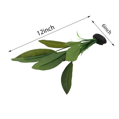 2-Pack 12 Inch Aquarium Silk Aquarium Plants, c | For Small Tank, Goldfish, Fish Hides (Green C, 12 Inch) - color: Green C