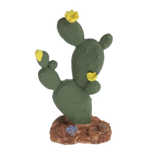 Artificial Cactus Terrarium Plants Reptile Tank Habitat Decorations Plastic Desert Decor for Tortoise Lizard Leopard Gecko Enclosure