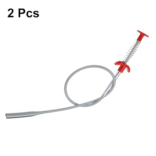 HARFINGTON 2pcs Flexible Grabber Claw Pick Up Tool 0.47" Dia. 35" 4 Claws Stainless Steel Cleaning Hook Unclog Sink Sewer Hair Drain Cleaner Sink Unclogger for Toilet Bathtub Sewer, Silver