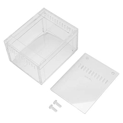 Zerodis Acrylic Reptile Terrarium, Transparent Pet Breeding Box with Anti Escape Design, for Snakes Turtles and Small Animals