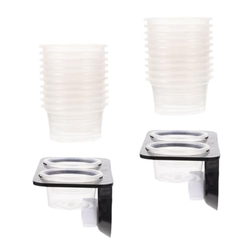 COLLBATH Reptile Feeding Ledge 2-Piece Gecko Feeder Set with Suction Cups Random Color Stable Design for Terrarium Use for Chameleons and Other Small Reptiles