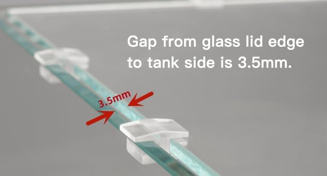 LANDEN Low-Profile Clear Acrylic Aquarium Cover Clips for 4mm Glass Lid (3.5mm Gap per Side) - 12pcs, Minimalist, Fits Rimless Tanks of All Thicknesses - size: 4mm with 3.5mm Gap (12 pcs)