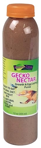 Nature Zone Crested Gecko Food - Growth & Egg Nectar Puree, 12 oz, for Crested Geckos, Gargoyle Geckos, Day Geckos & Other Fruit Eating Geckos