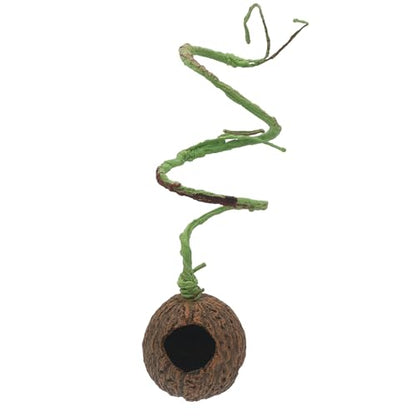 AQUA KT Reptile Jumping Spider Enclosure Hideout Hide Rock with Climbing Vine for Small Insects Jumping Tarantulas Amphibian Terrariums Habitat Decoration
