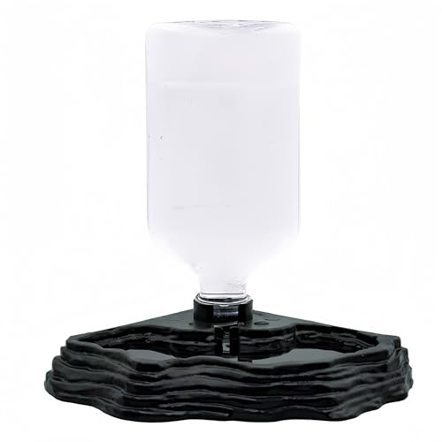 17oz Terrarium Tank Reptile Food Feeders Bowl, Water Feeder Automatic Water Dispenser Waterer Feeding Accessories, for Geckos Lizards Turtle Bearded Dragons - Black - color: Black