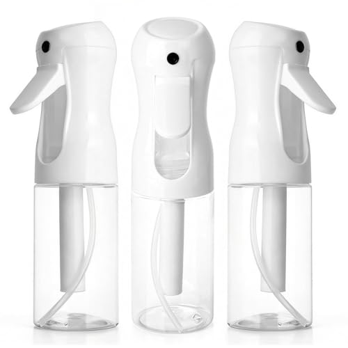 3Pcs Continuous Spray Bottles For Hair,Ultra Fine Mister for Hair Styling, Plants, Cleaning, Salon, Misting & Skin Care (200ml Clear*3) - color: 200ml Clear*3