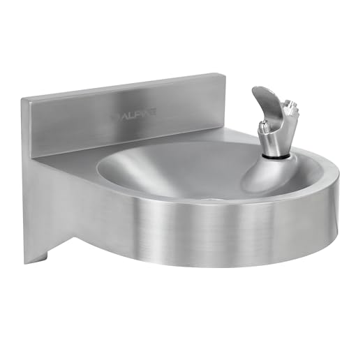 Alpine Water Drinking Fountain Wall Mounted - Commercial Hydration Station for Indoor & Outdoor in School, Parks, Courts & More (Stainless Steel)